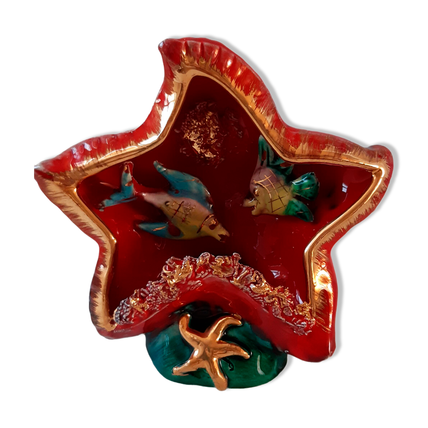 Starfish lamp Vallauris signed 60s-70s