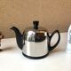 Guy Degrenne salam calorifuge teapot 4 ceramic cups - vintage chrome 70