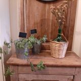 Demijohn green and wicker