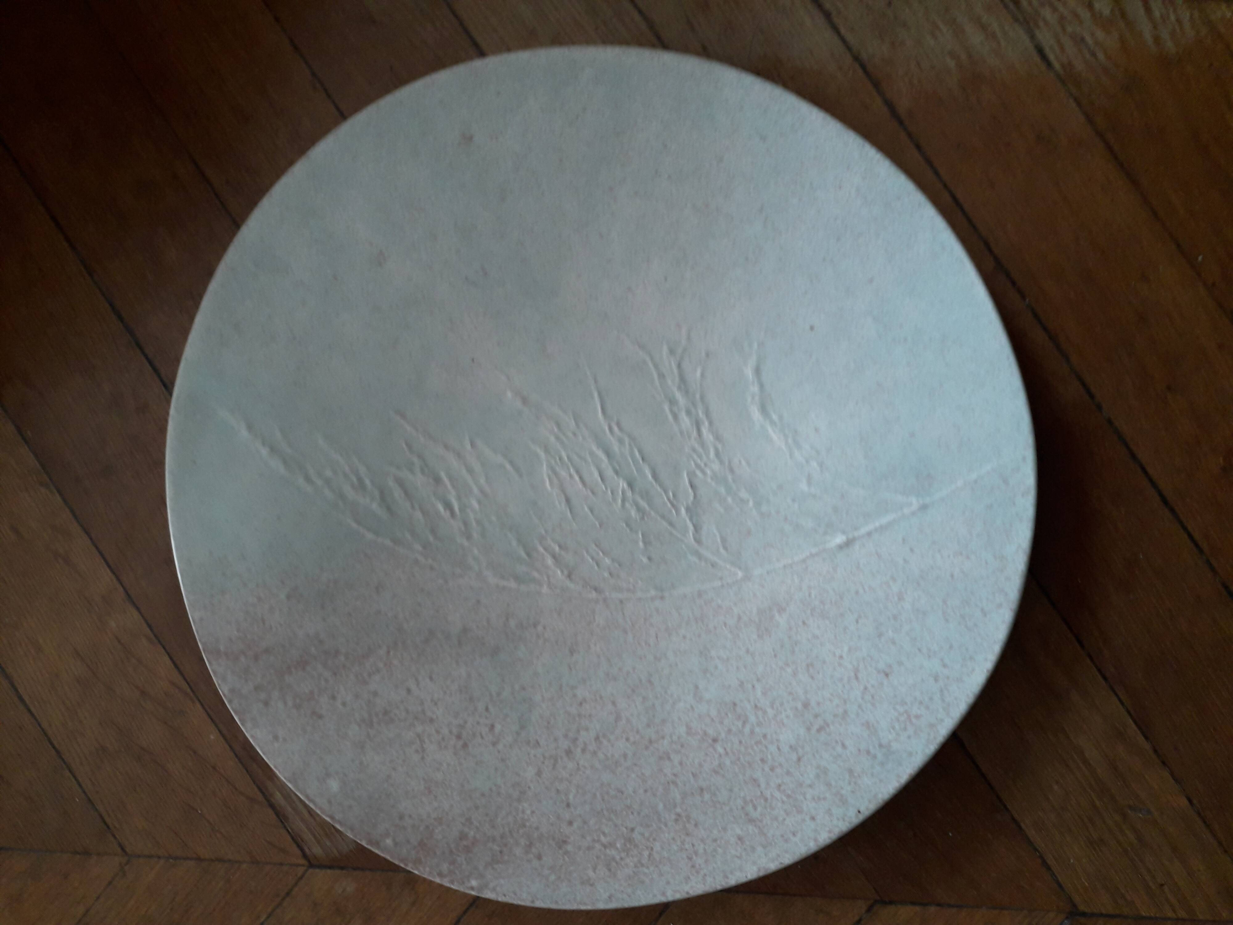 Large vintage decorative ceramic dish signed René Philippe