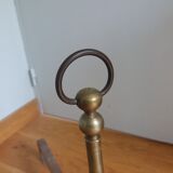 Brass or bronze andirons