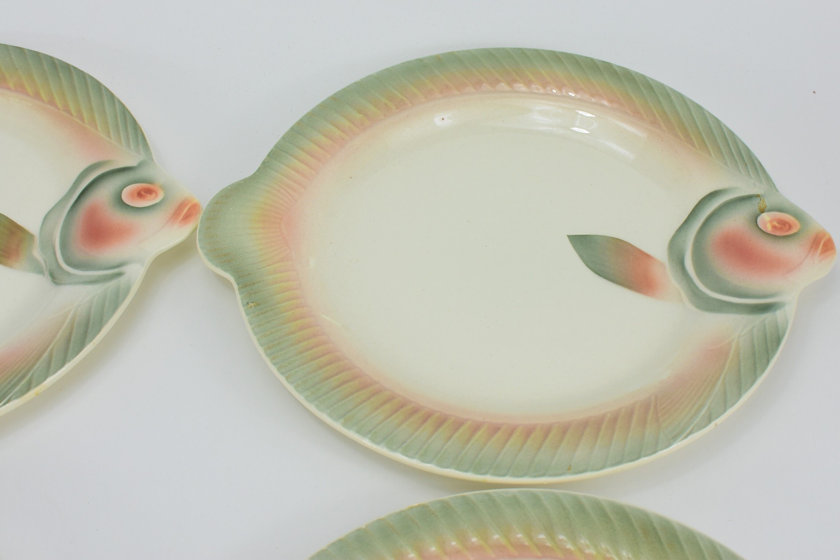 Set of 6 Digoin fish plates