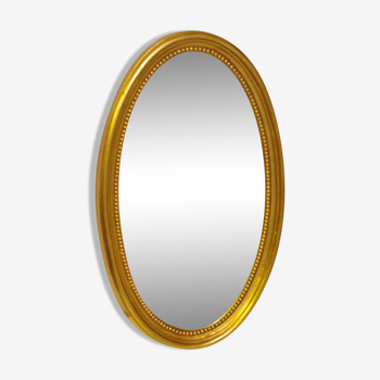 Miroir ovale bois doré 48x28cm