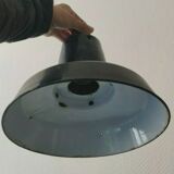 Old industrial lamp vintage sheet metal suspension 1950