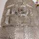 Pair of art deco textured glass chandeliers