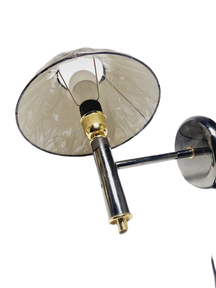 Art Deco brass wall lamp, Poland, 1980s