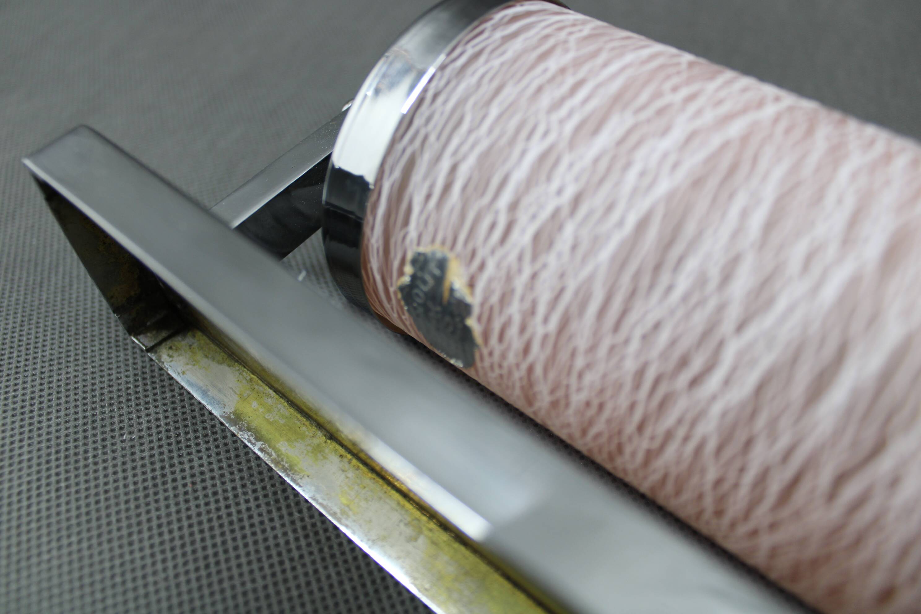 1930s Bauhaus Tubular Wall Light With Pink Glass, Czechoslovakia