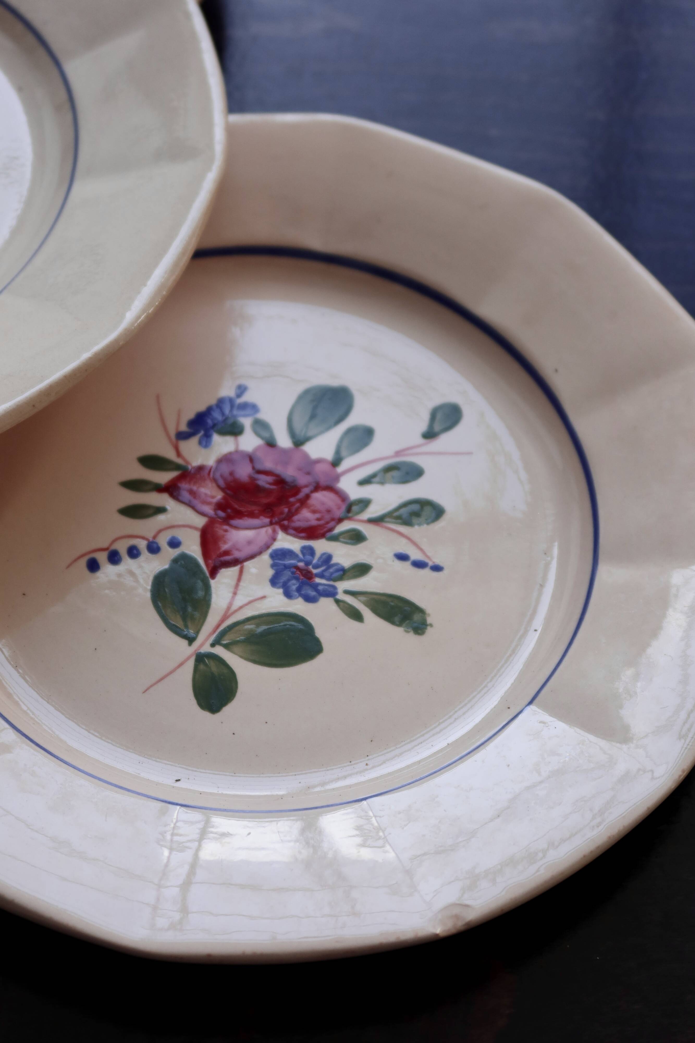 4 vintage Digoin Sarreguemines dinner plates 9177