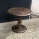 Brutalist turned wood pedestal table from the 50s