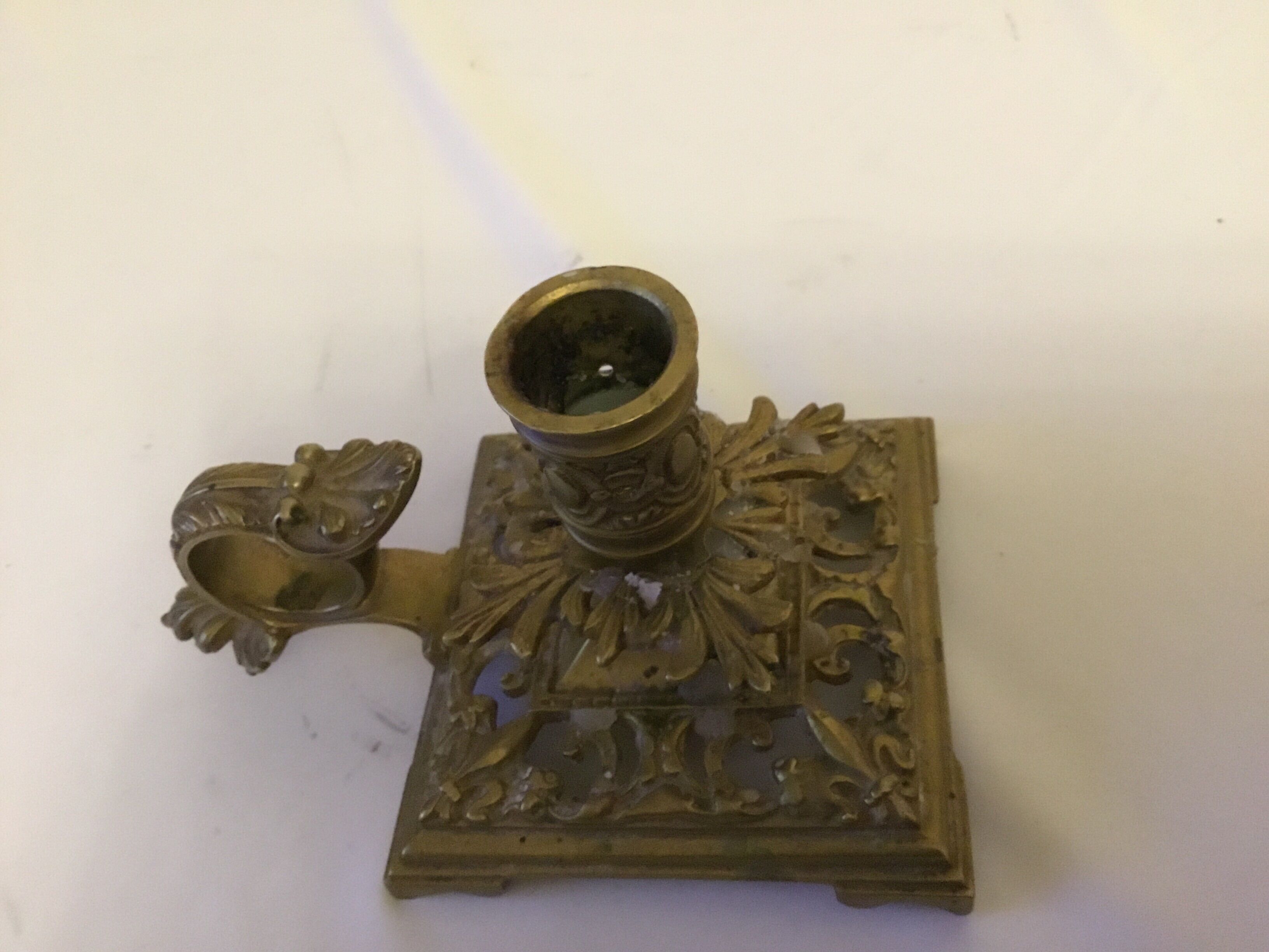 LED cellar candlestick 18- 19th open décor fleur de lys