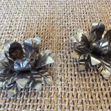 Metal flower candle holders