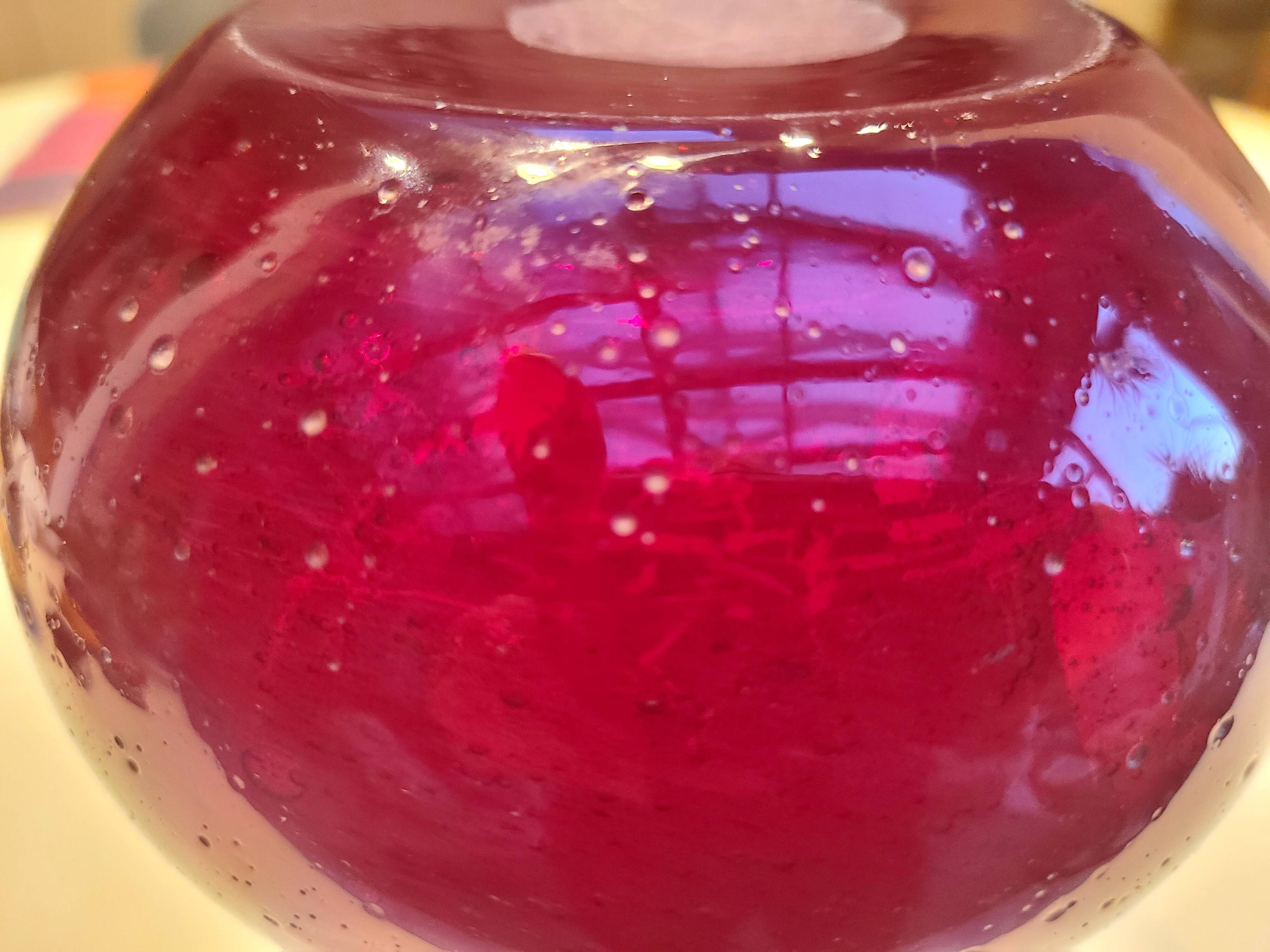 Antique mouth-blown glass vase