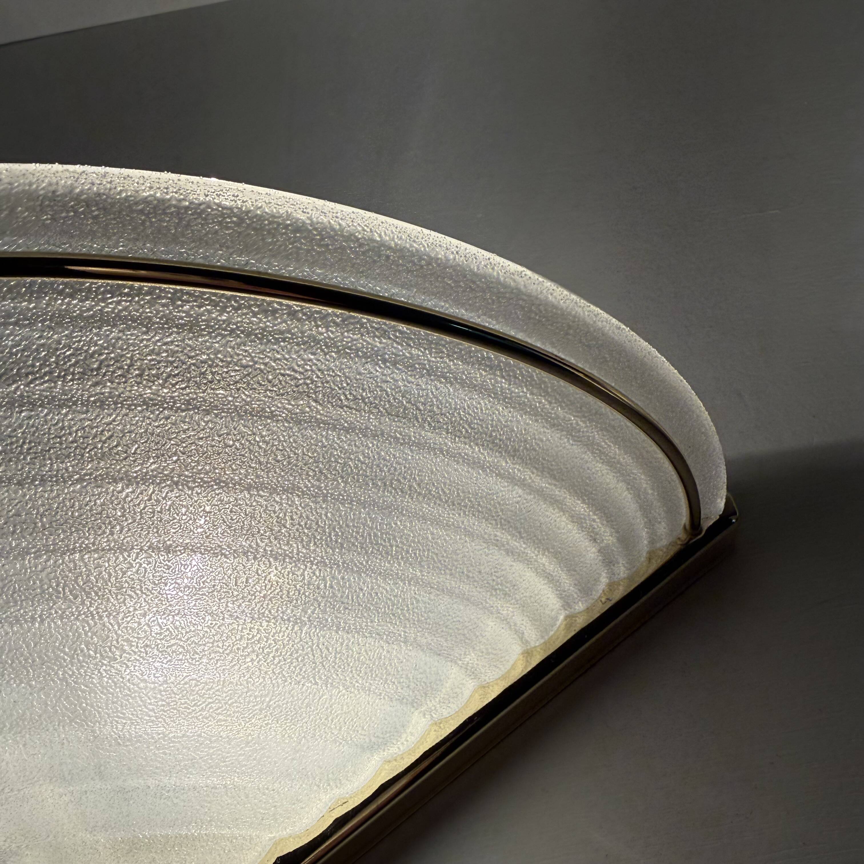 Set of Vintage Glass Wall Lamps with Gold Holder, 1970s