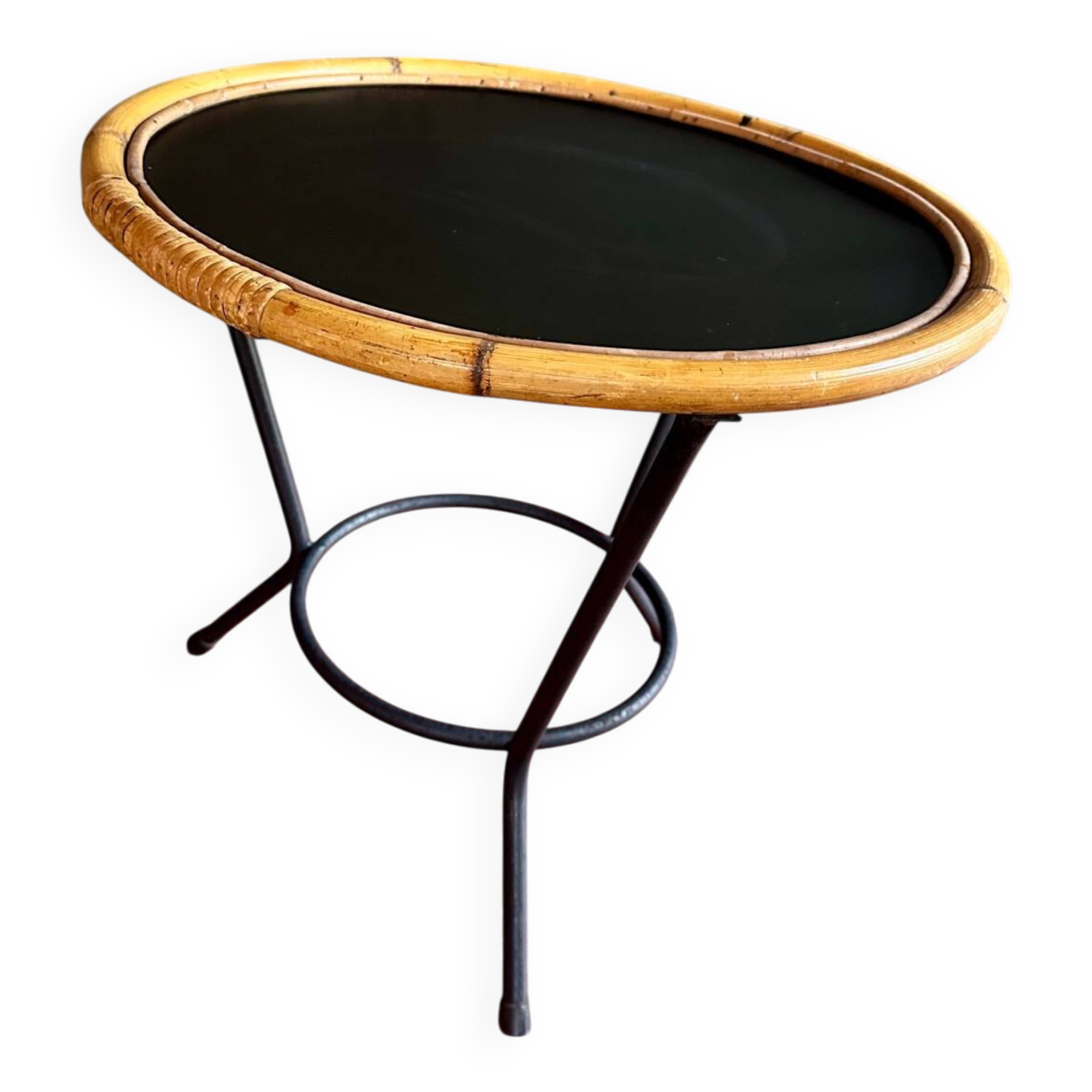 Vintage rattan side table