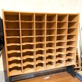 Vintage Scandinavian 48-compartment locker cabinet