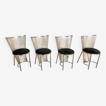 Set of 4 Sevilla chairs by Frans Van Praet for Belgo Chrom, 1992