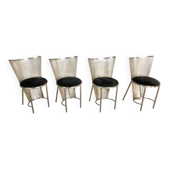 Set of 4 Sevilla chairs by Frans Van Praet for Belgo Chrom, 1992