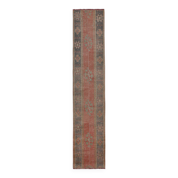 Vintage Turkish Oushak Rug Handwoven 61x313 cm