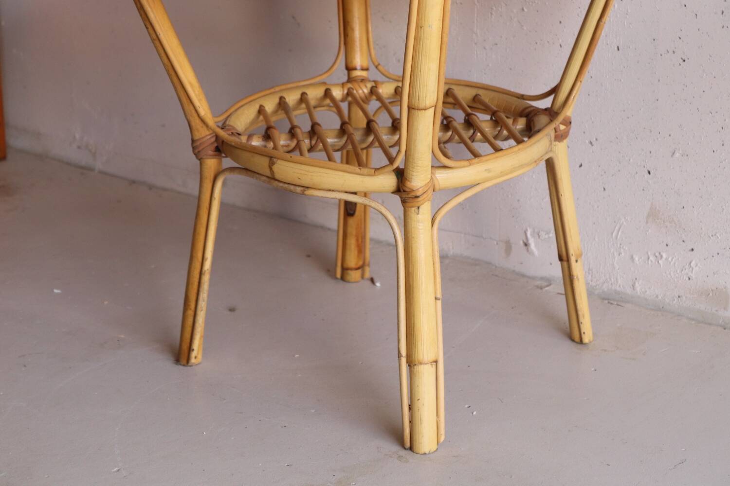 Vintage Rattan Round Coffee Table