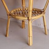 Table basse ronde en rotin vintage