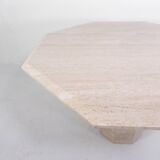Table de salle à manger à 8 côtés en travertin du milieu du siècle, 1970