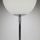 Postmodern Opaline Glass and Chrome Floorlamp, 1980s