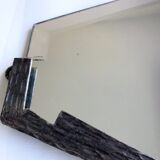Small vintage art deco mirror of the 30s in metal in the shape of a diamond 59x35cm
