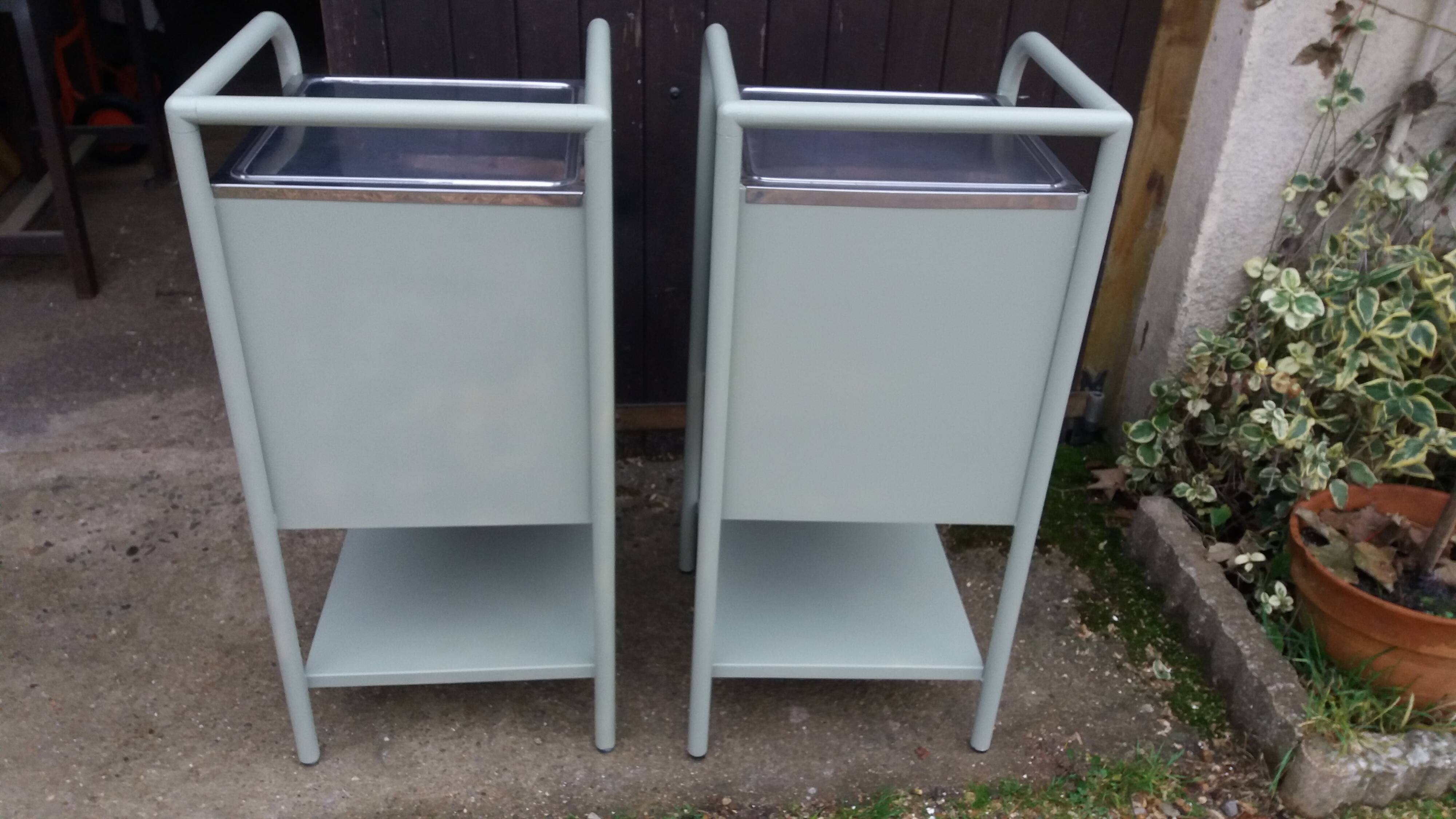 Pair of metal bedside tables from the 1950s