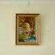 Original Swedish oil on panel painting – nude in colourful interior