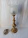 Lampe ancienne bronze doré médaillon tulipe gravé 47 cm décoration intérieure
