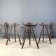 Tabourets de bar brutalistes du milieu du siècle - lot de 6, années 1960
