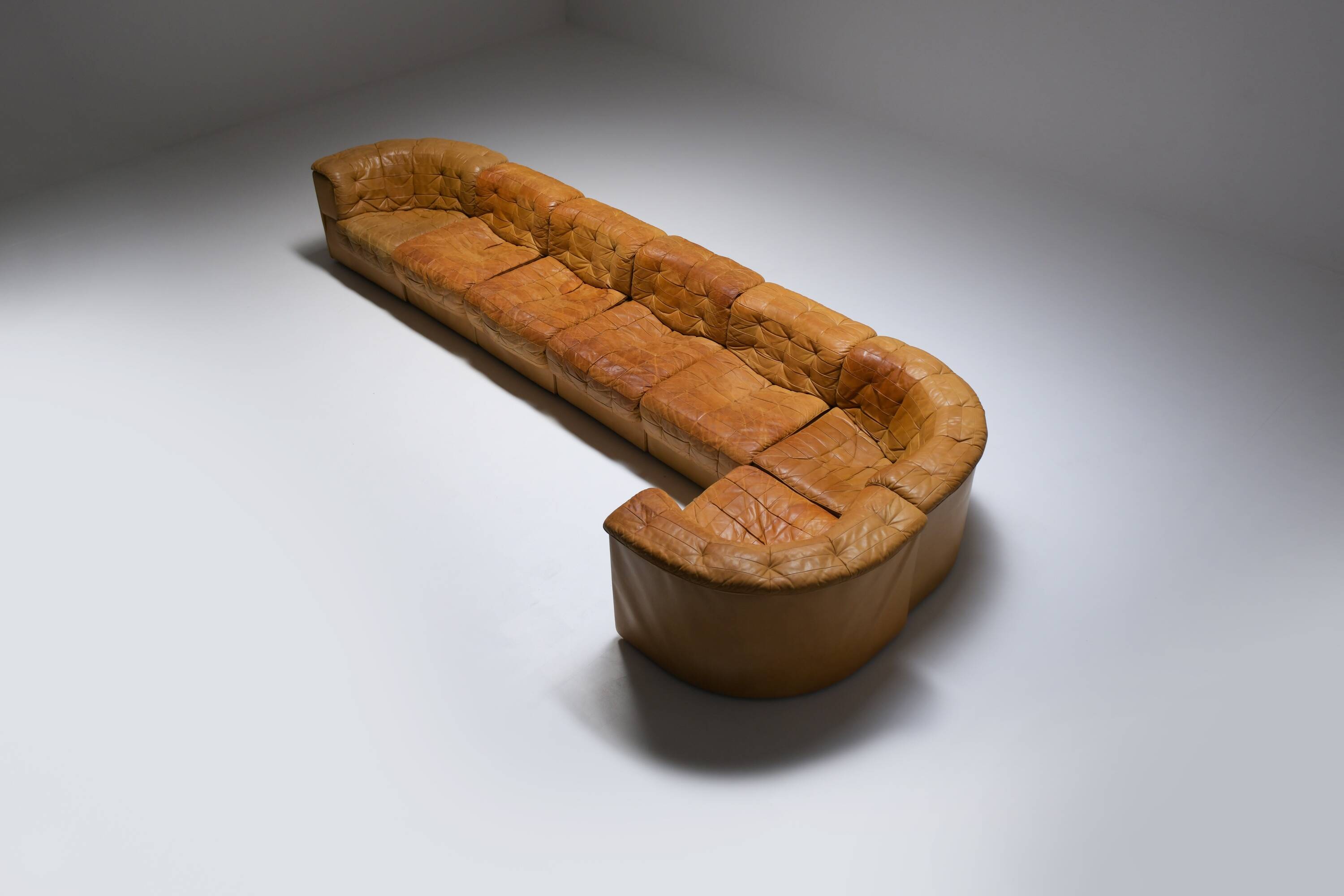 Vintage DS 11 modular sofa in cognac/orange leather by De Sede Swiss