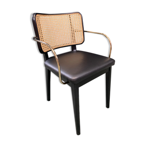 Chaise cannage bois noir