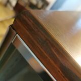 Rosewood and chrome display cabinet, 1970s-80s.