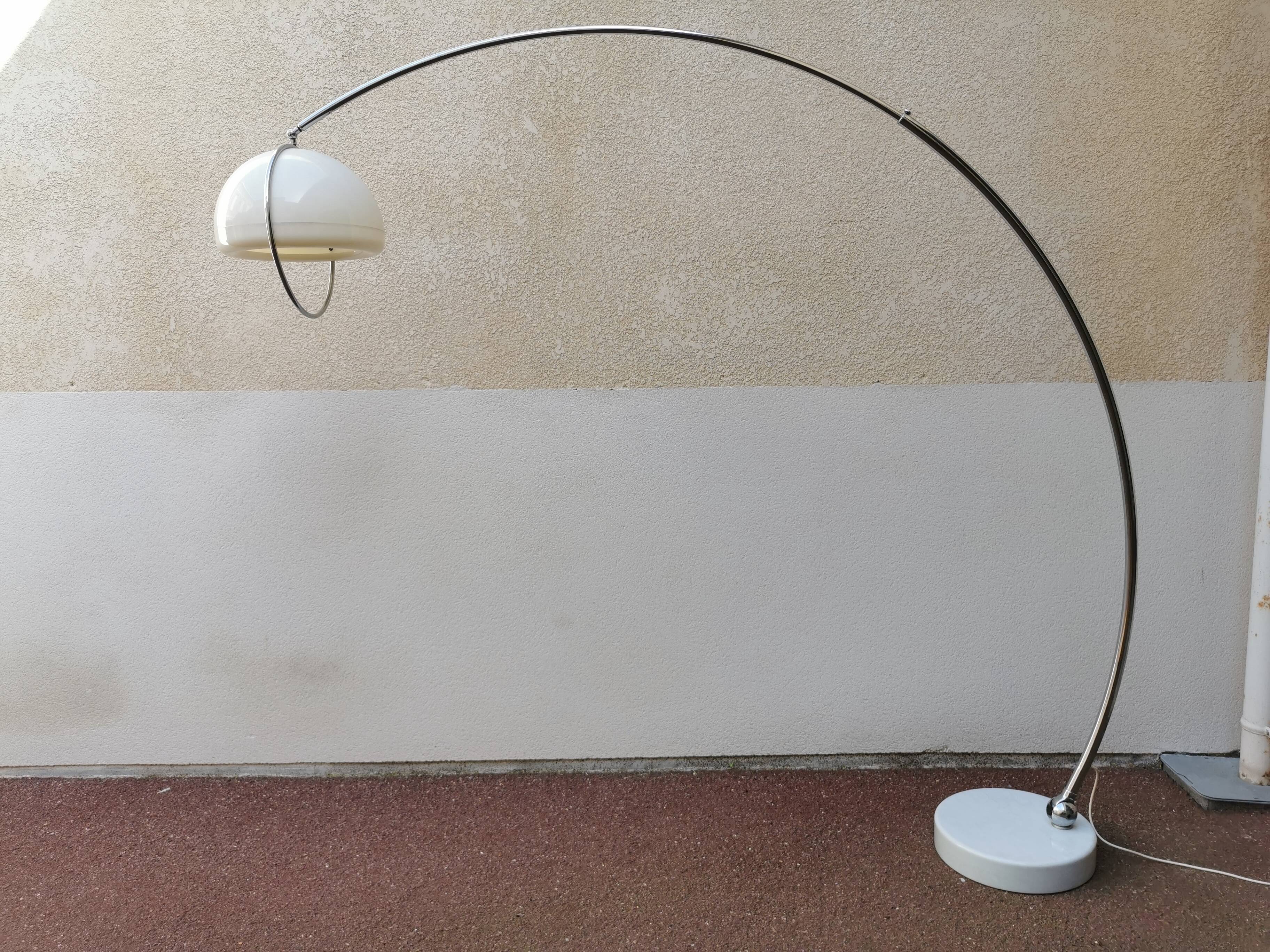Vintage floor lamp, Arc by Harvey Guzzini 1970