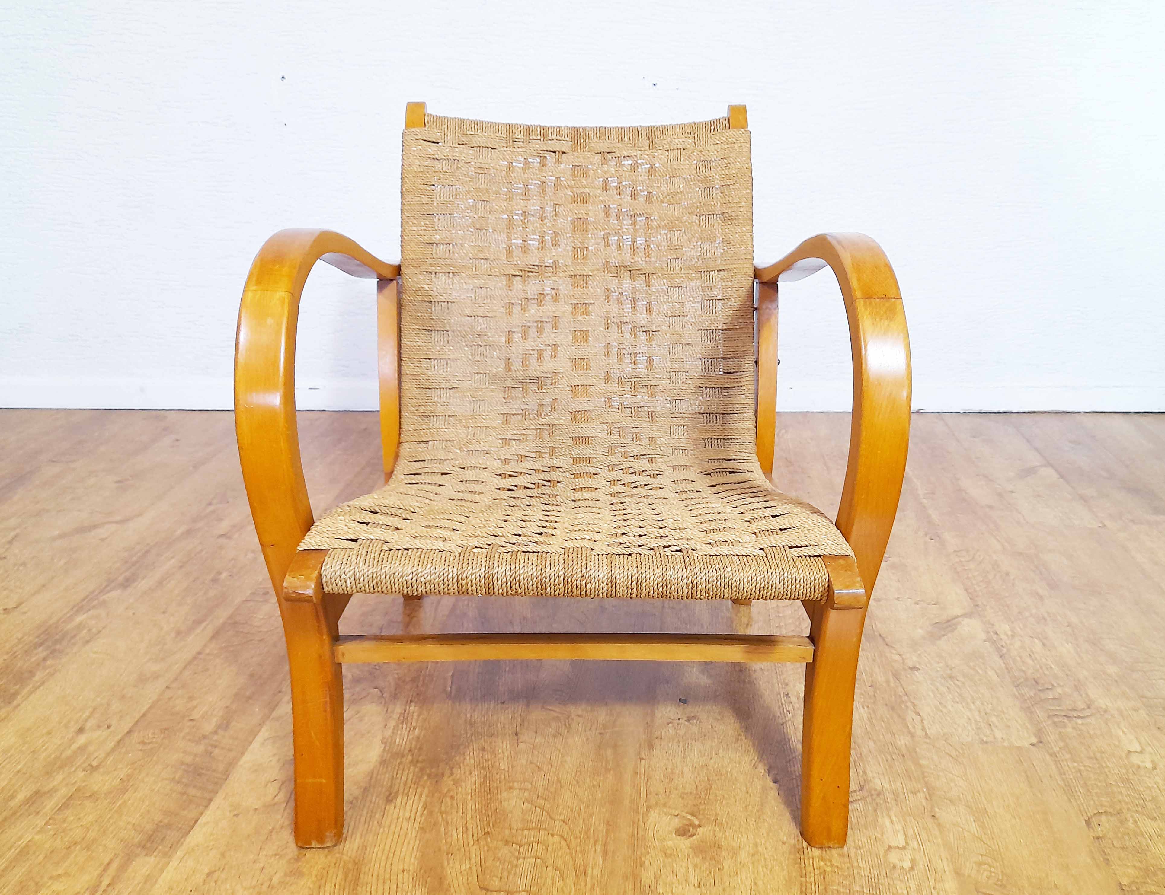 Armchair in rope and wood by Ercih Dieckmann 1930