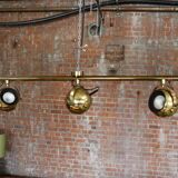 Set of vintage brass ceiling and wall lamps by Sische leuchten, Germany 1960's.