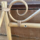 Vintage bamboo and rattan wall coat rack