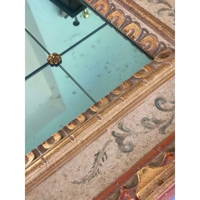 Venetian mirror in solid linden wood, hand-decorated