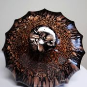 Vintage Vincenzo Nason Murano black aventurine glass sugar bowl/box