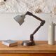 Lampe articulée en bois et métal vintage