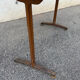 Varnished bistro table, cast iron legs