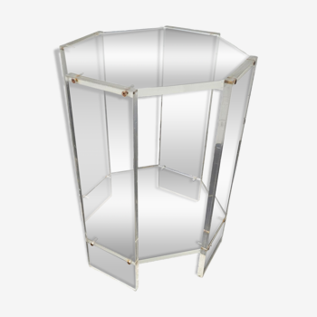 Table d'appoint Octogonale En Plexiglas Transparent Des Années 70