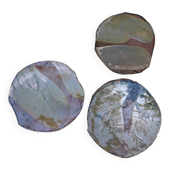 Georges Sybesma three stoneware ceramic dishes circa 1990/2000
