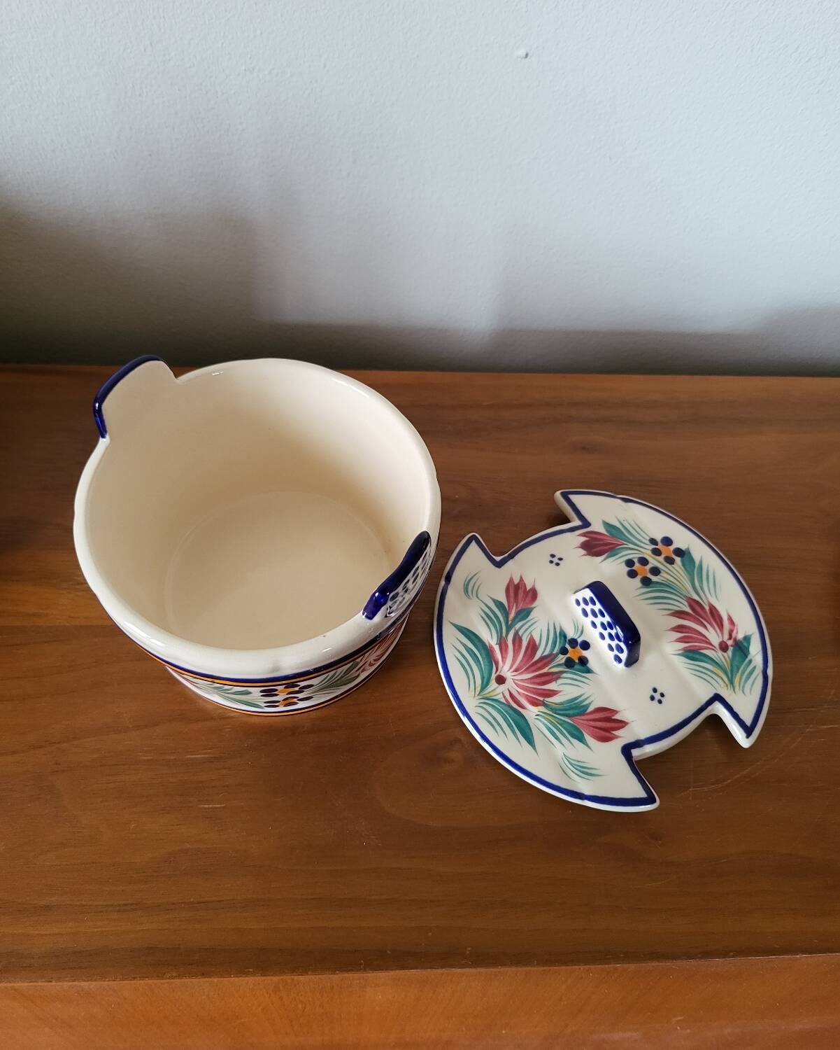 Quimper Earthenware Butter Dish HB Henriot
