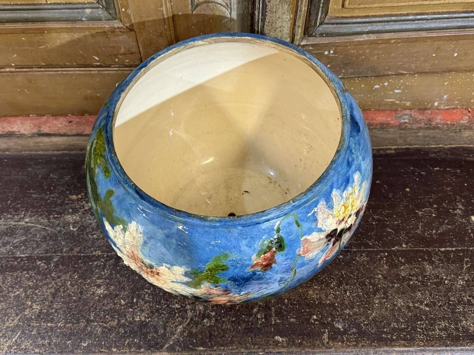 Cache pot XIXème à décor impressionniste