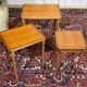 Set of 3 nesting tables in cherry wood from the 1960s.