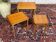 Set of 3 nesting tables in cherry wood from the 1960s.