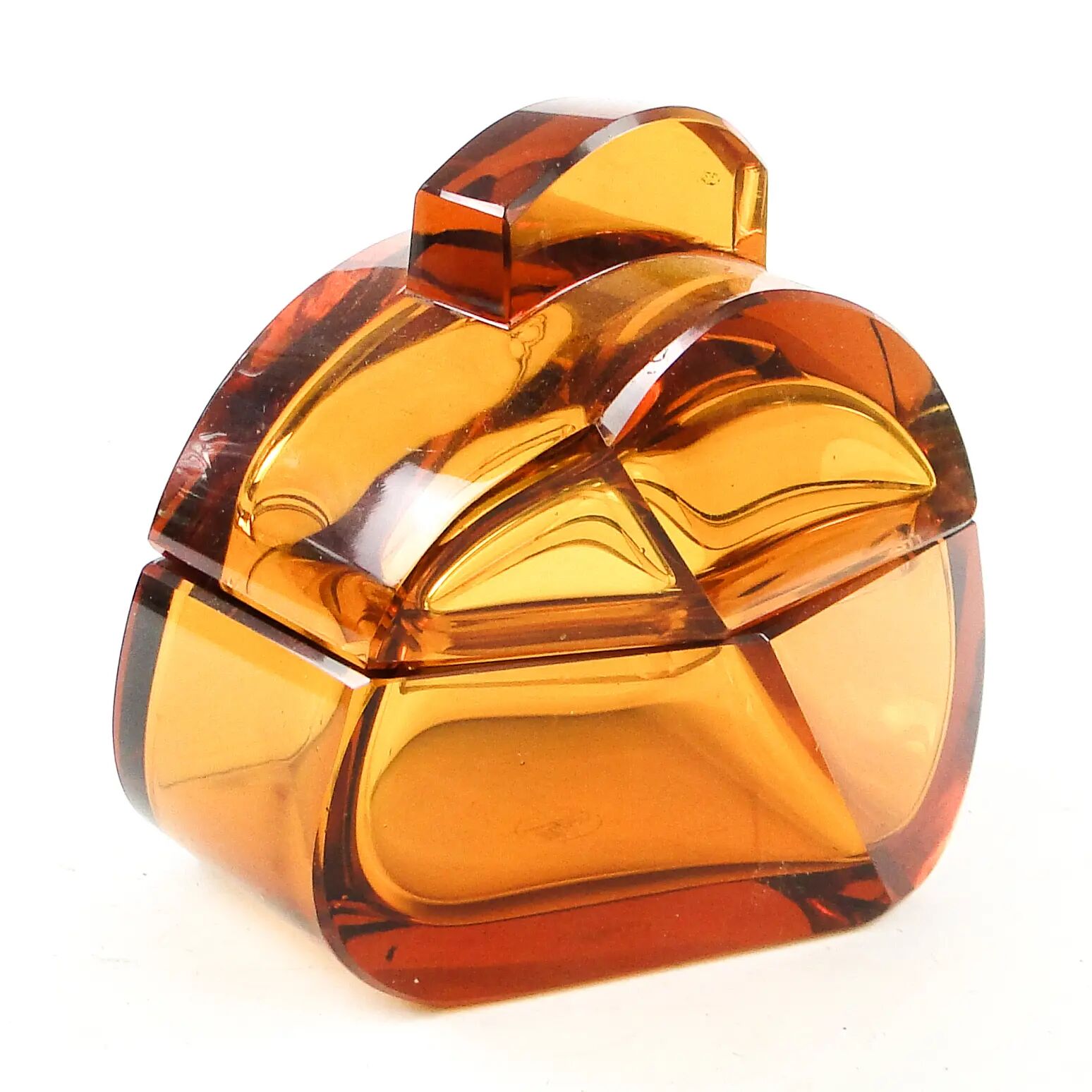 Art Deco bonbonniere, crystal, Moser, Bohemia, Czechoslovakia, 1930s