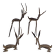 four vintage brass gazelle antelope sculptures